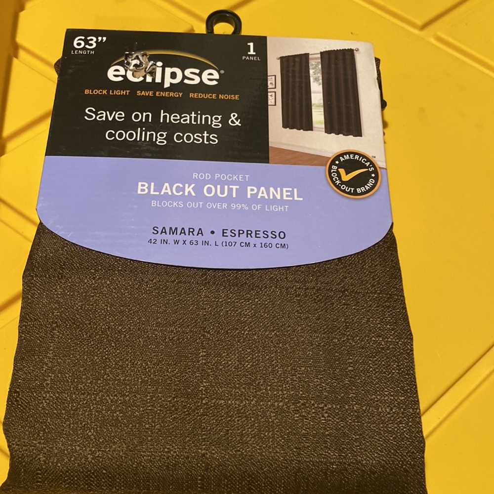 Espresso, brown black out panel 63” single